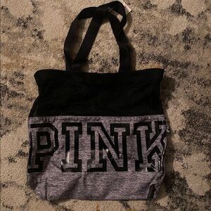 Victoria's Secret Neon Pink and Black Tote